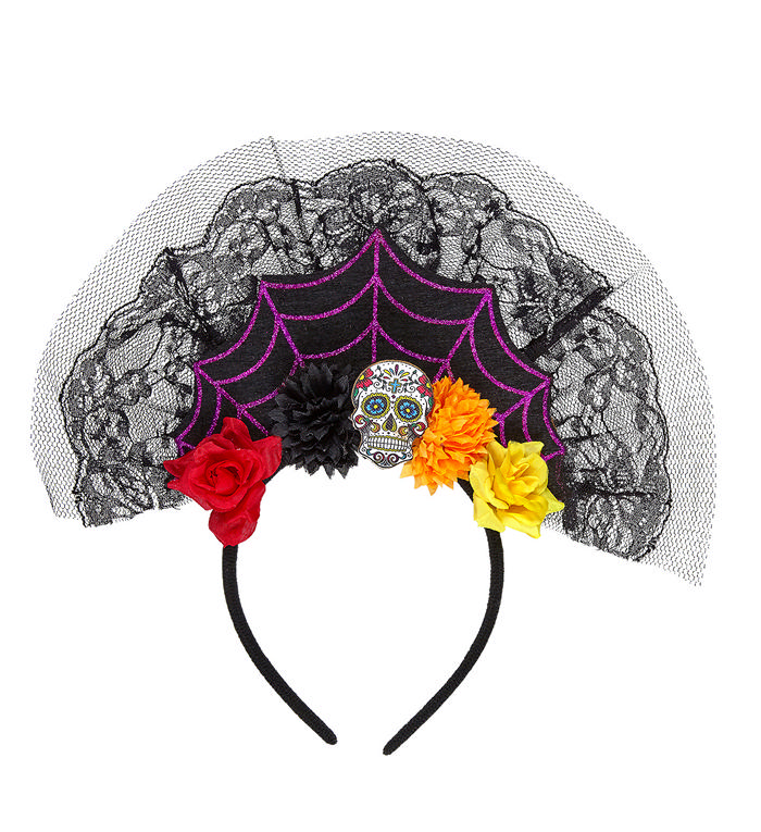 Day Of The Dead Hovedpynt | Day of the Dead Hårbøjle / Pandebånd / Hårbånd - Hovedtilbehør - Temashop