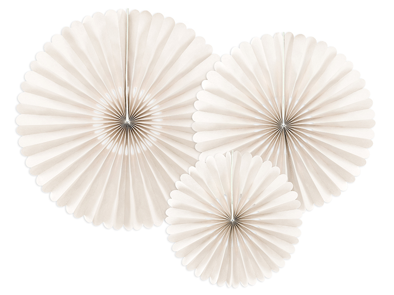 Dekorative Vifter Beige - 3 stk (26 - 43 cm) - Temashop