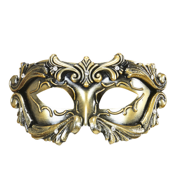 Deluxe Colombina Maske Bronze | Masquerade Maske - Hovedtilbehør - Temashop