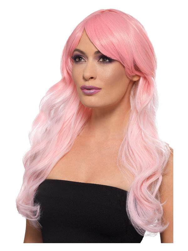 Deluxe Lang Ombre Paryk Lyserød | Pink tema Paryk - Hovedtilbehør - Temashop