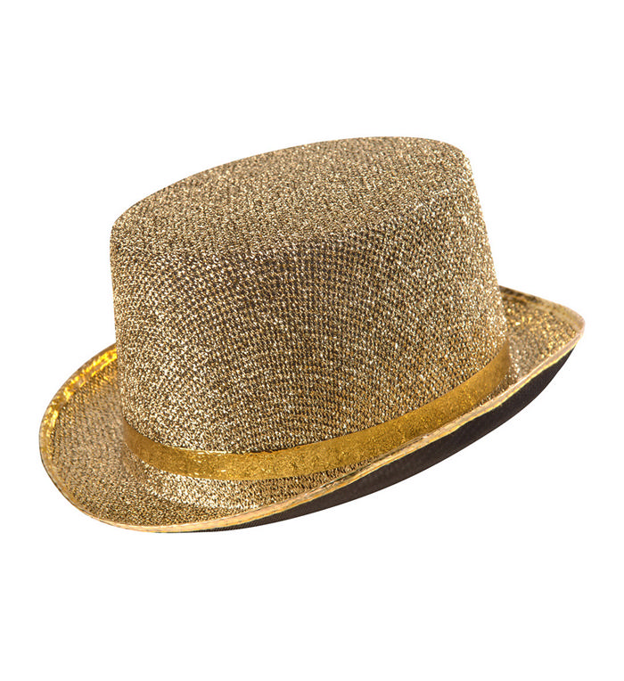 Deluxe Tophat Guld | Guld tema Hat / Hue / Hjelm - Hovedtilbehør - Temashop