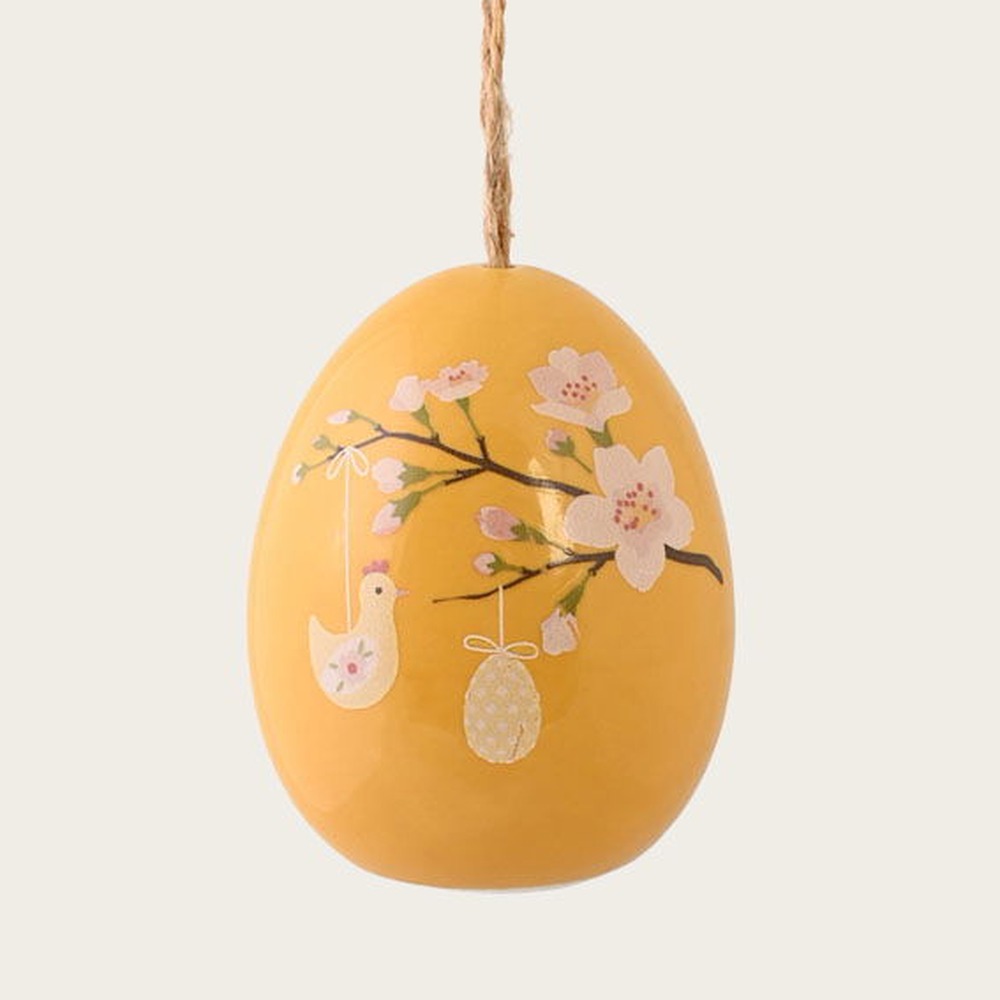 Påskeæg Gul - 1 stk (6,5 x Ø 4,5 cm) | Påske Påskepynt - Temashop