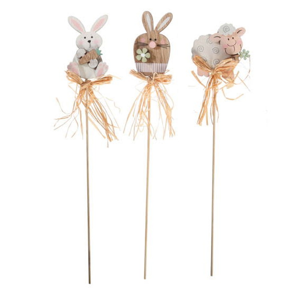 Påskedekoration På Pind Beige - 3 stk (29,5 x 7 x 0,90 cm) | Bunny Dekorationsfigurer - Temashop