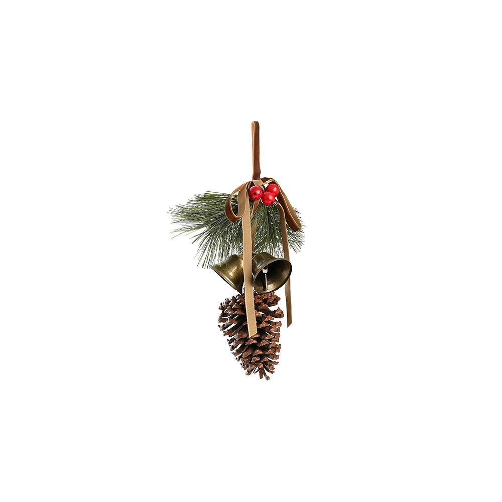 Grankogle Juleophæng Med Klokker