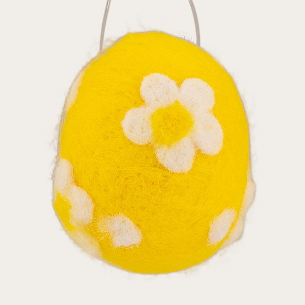 Påskeæg Pynt Gul - 1 stk (6 x 6 cm) | Påske Påskepynt - Temashop