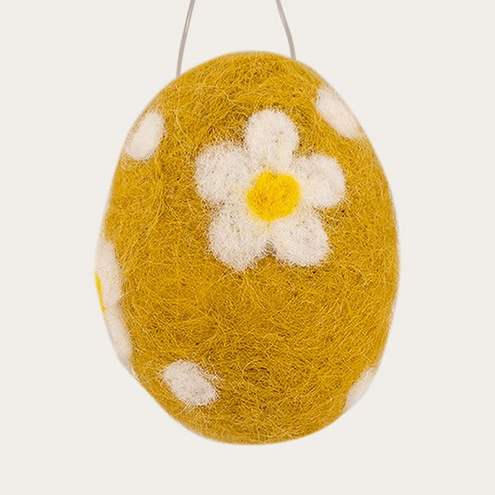 Påskeæg Gul - 1 stk (6 x 6 cm) | Påske Påskepynt - Temashop