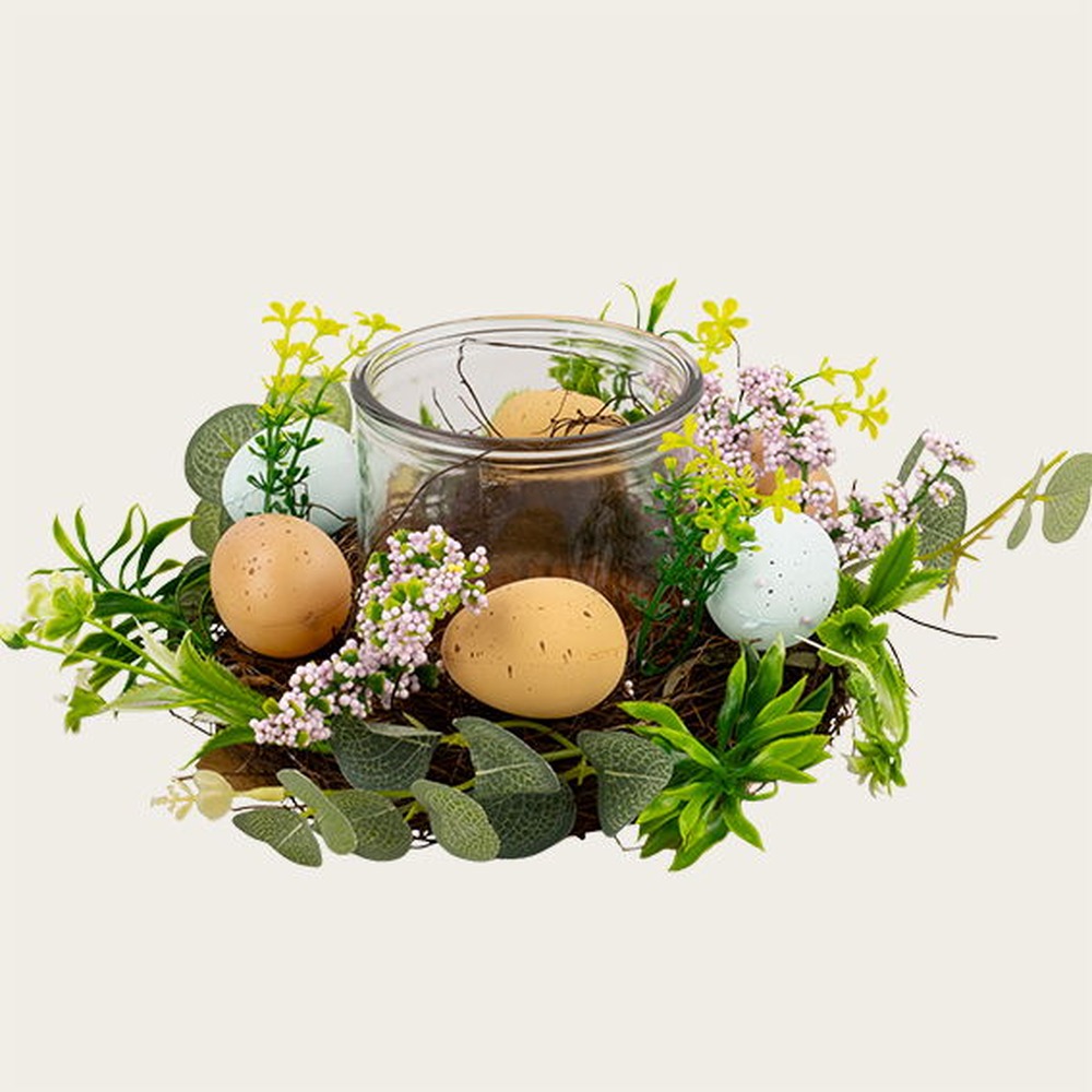 Påske Lysestage Med Æg - 1 stk (10,5 x 23 cm) | Påske Lysestager - Temashop