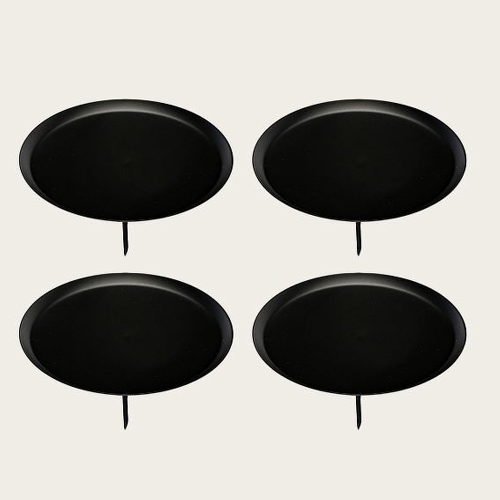 Lysestager Sort - 4 stk (4,7 x Ø 8 cm) | Jul Lysestager - Temashop