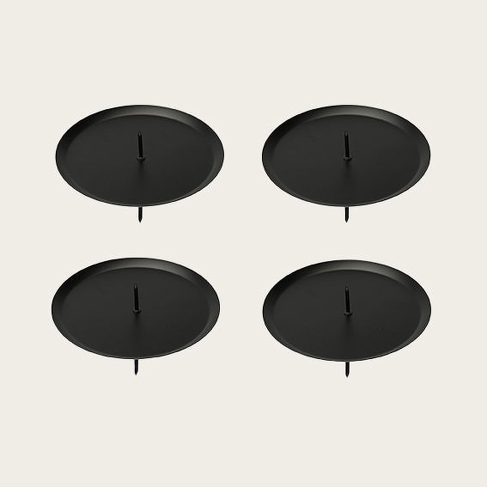 Lysestager Sort - 4 stk (7 x Ø 8 cm) | Jul Lysestager - Temashop