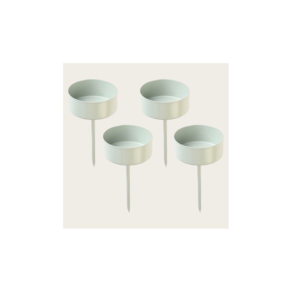 Grønne Fyrfadsstager På Spyd - 4 stk (6,8 x Ø 4,1 cm) | Jul Fyrfadslys - Temashop
