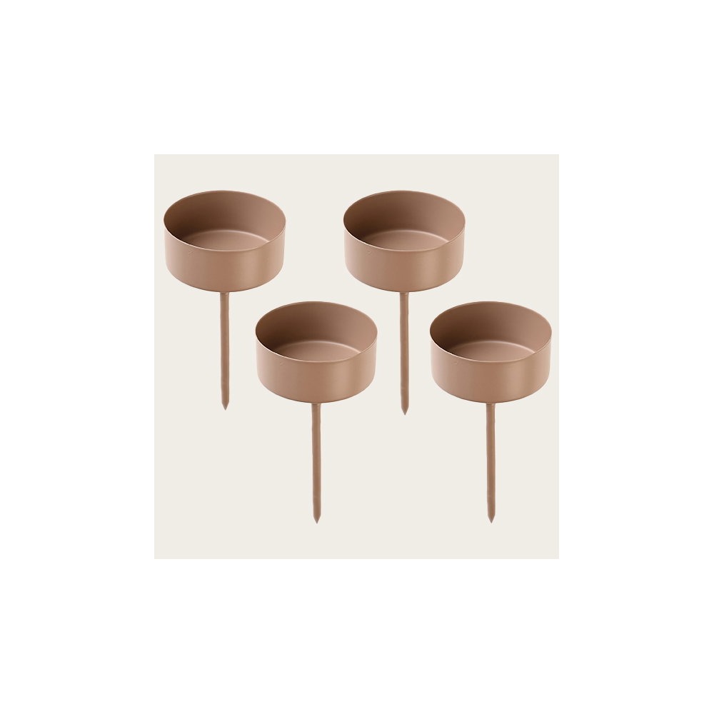 Fyrfadsstager Brun - 4 stk (6,8 x Ø 4,1 cm) | Jul Fyrfadslys - Temashop