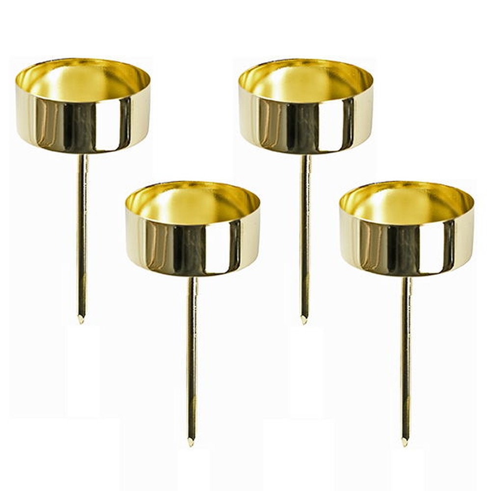 Fyrfadsstager Guld - 4 stk (8,8 x Ø 4,1 cm) | Jul Lysestager - Temashop