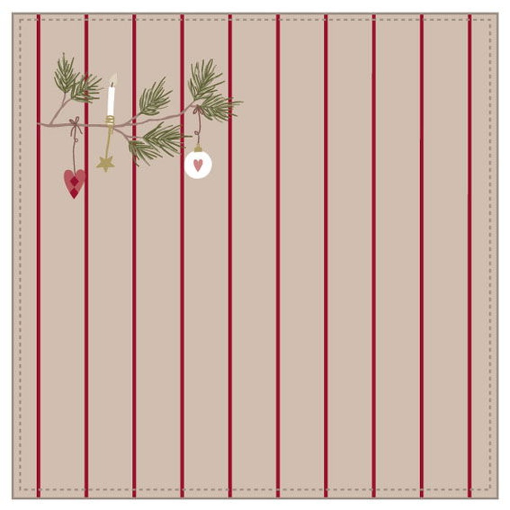 Julefred Bomuldsserviet Beige - 1 stk (30 x 30 cm) | Jul Servietter - Temashop