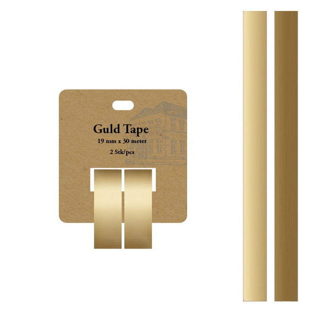 Papirtape Guld - 2 stk (300 cm) | Guld tema Tape / Klæbemasse / Kroge - Temashop