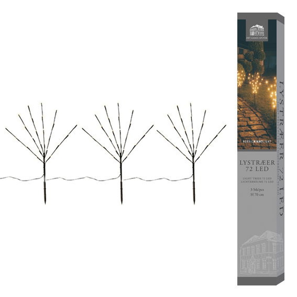 Kunstigt Juletræ Med LED Sort - 3 stk (70 cm) | Juletræ Juletræ - Temashop