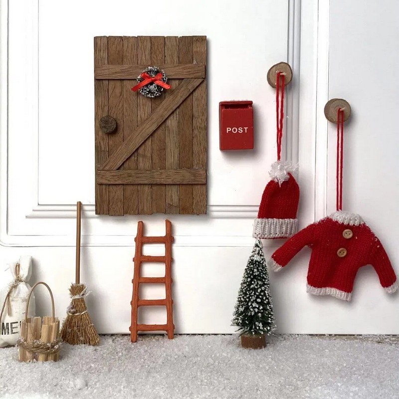 Nissedør Tilbehør 9 Dele - 9 dele (18 x 12,5 x 7 cm) | Julescene Julepynt - Temashop