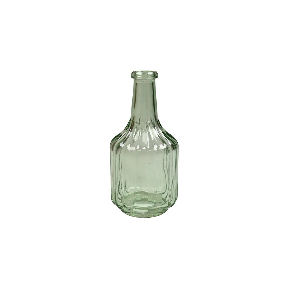 Facetteret Glasvase Grøn - 1 stk (12,5 x Ø 6 cm) | Grønt tema Vase - Temashop