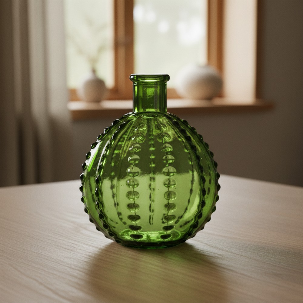 Florence Glasvase Grøn - 1 stk (12 x 10,5 cm) - Temashop