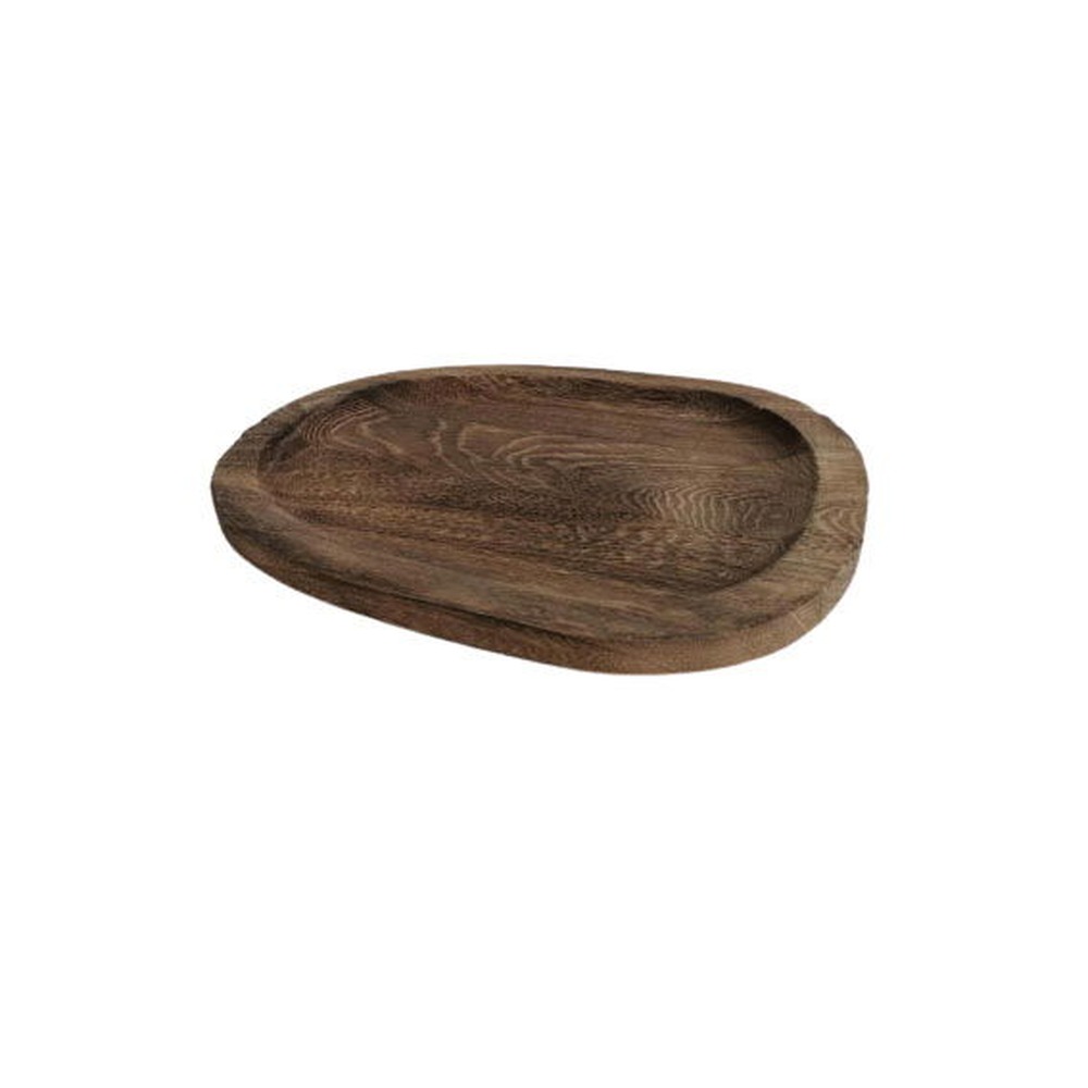 Ovalt Mørkt Lille Træfad - 1 stk (24 x 31 cm) | Natur tema Fade - Temashop
