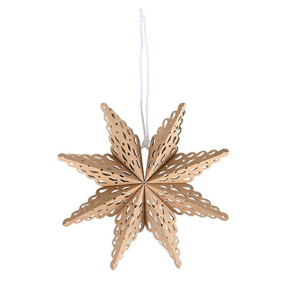 Papirstjerne Brun - 1 stk (26 x 26 x 2 cm) | Julepynt Julepynt - Temashop