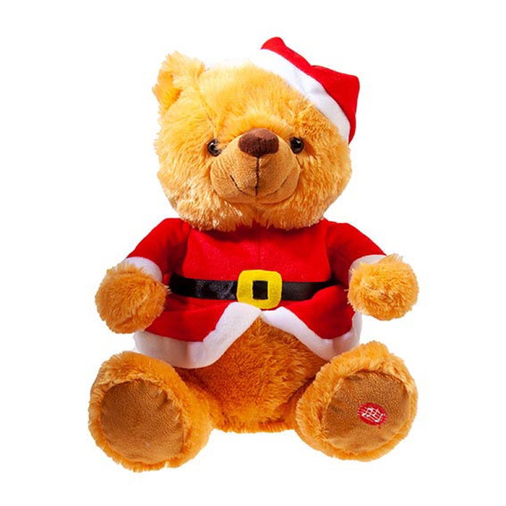 Syngende Bamse Med Musik Rød - 1 stk (24 x 16 x 18 cm) | Bjørn Dekorationsfigurer - Temashop