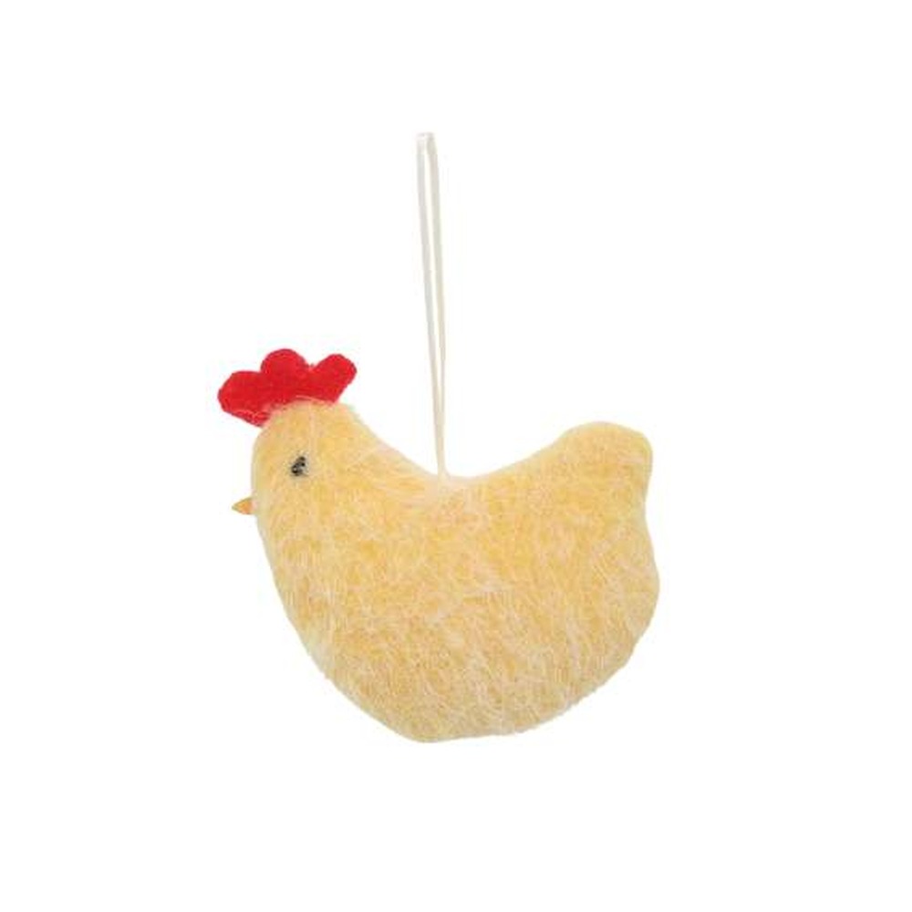 Kylling Dekorationsfigur Gul - 1 stk (9 x 9 cm) | Kylling Dekorationsfigurer - Temashop