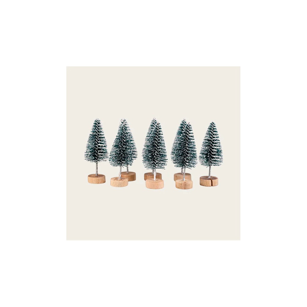 Grønne Juletræer Til Nissedør - 8 stk (6,5 cm) | Juletræ Julepynt - Temashop