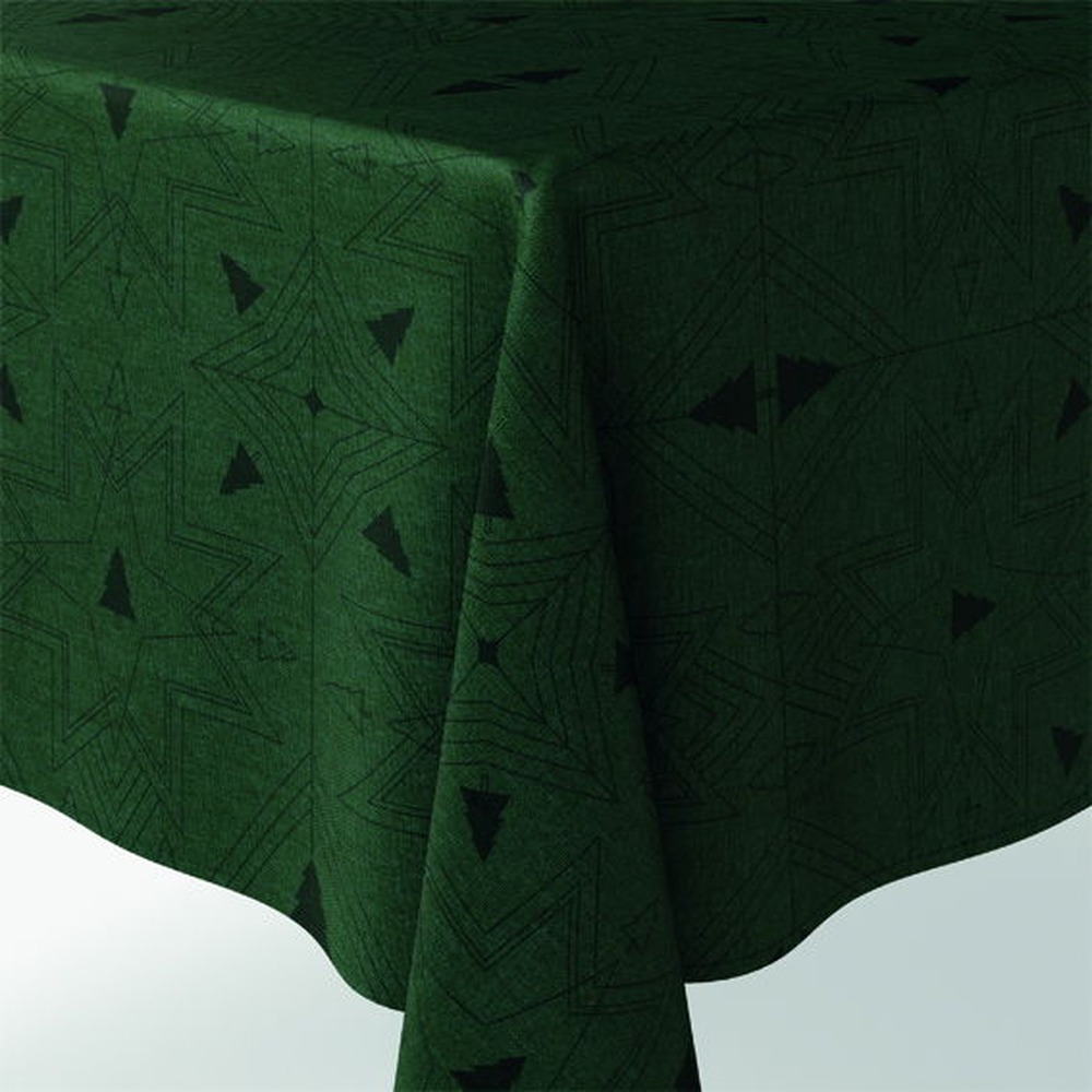 Grøn Jacquard Dug - 1 stk (140 x 240 cm) | Jul Duge - Temashop
