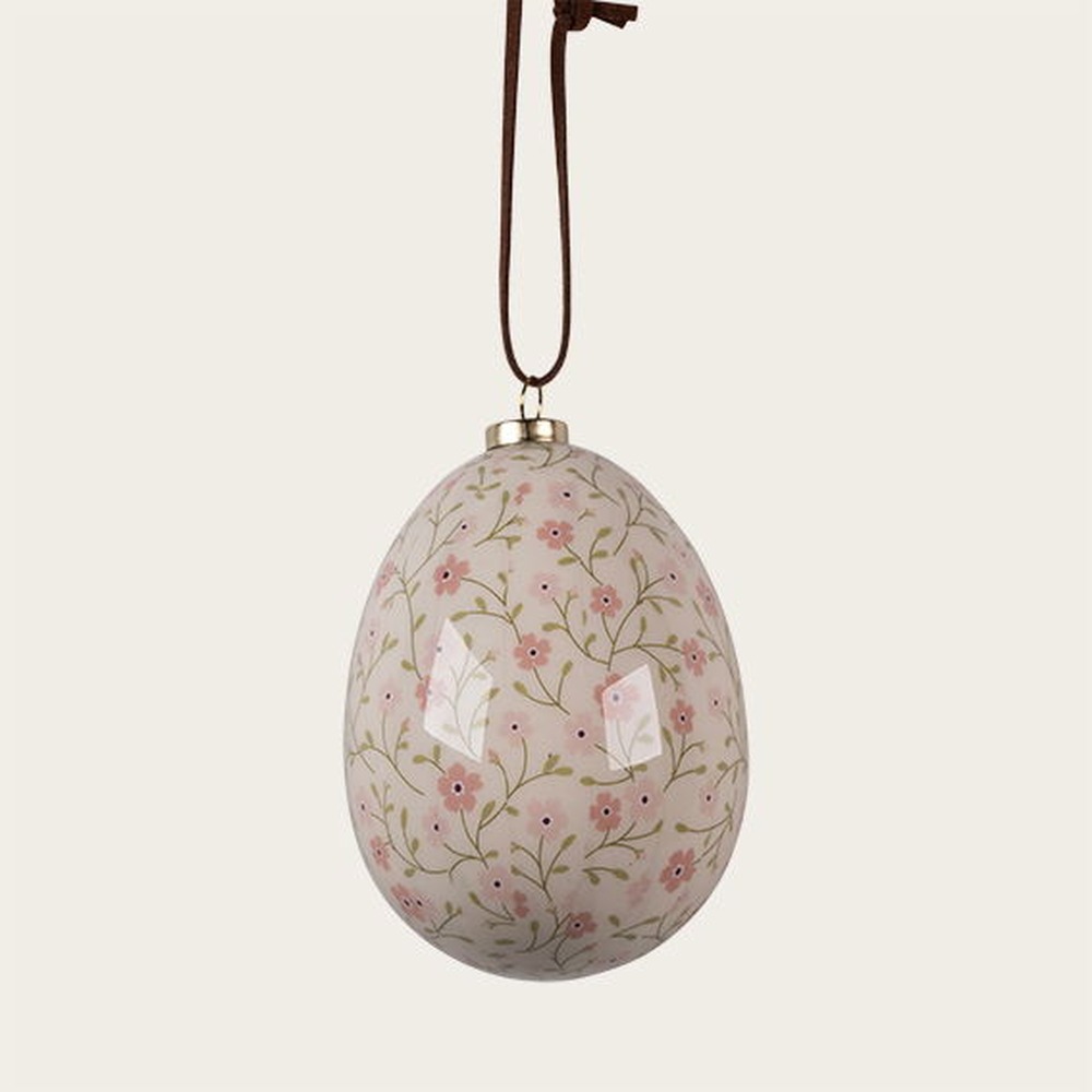 Påskeæg Ophæng Lyserød - 1 stk (8 x Ø 6,5 cm) | Påske Påskepynt - Temashop