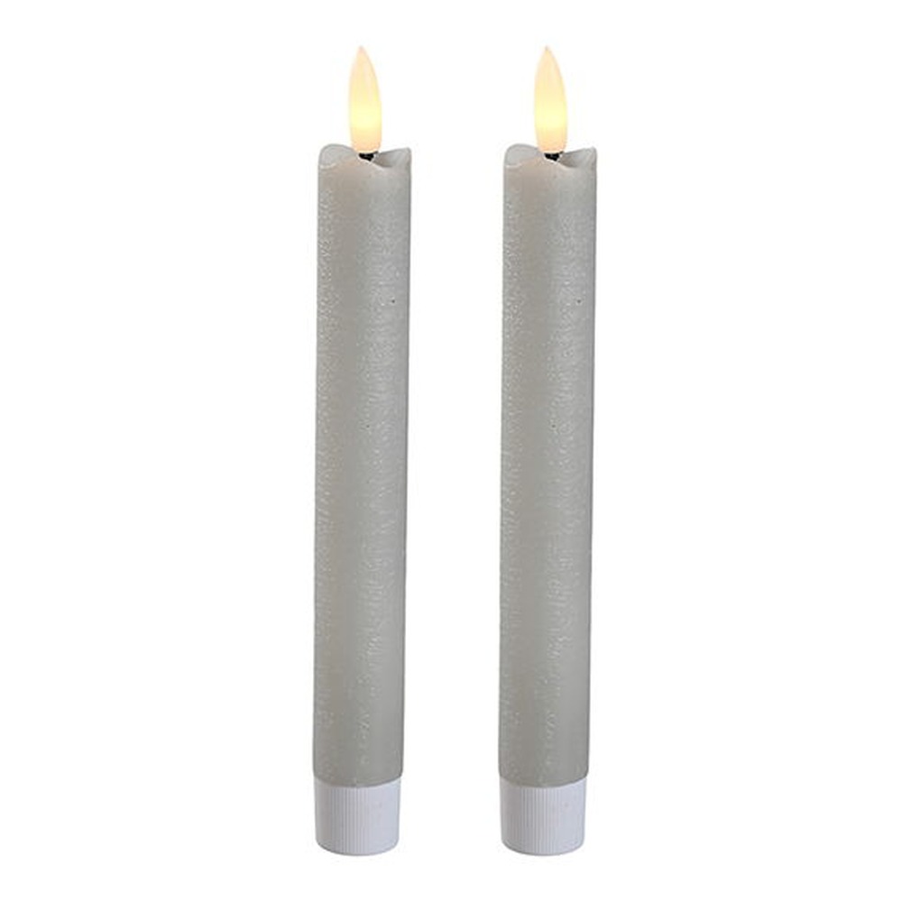 LED Vokslys Hvid - 2 stk (16 x Ø 2 cm) | Jul Lys / lysestager - Temashop