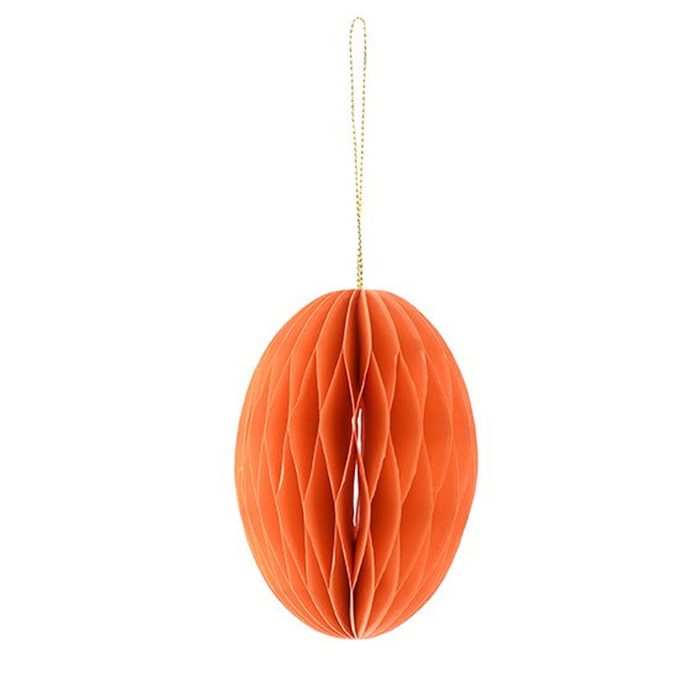 Påskeæg Papir Orange - 1 stk (9 x Ø 6,4 cm) | Påske Påskepynt - Temashop