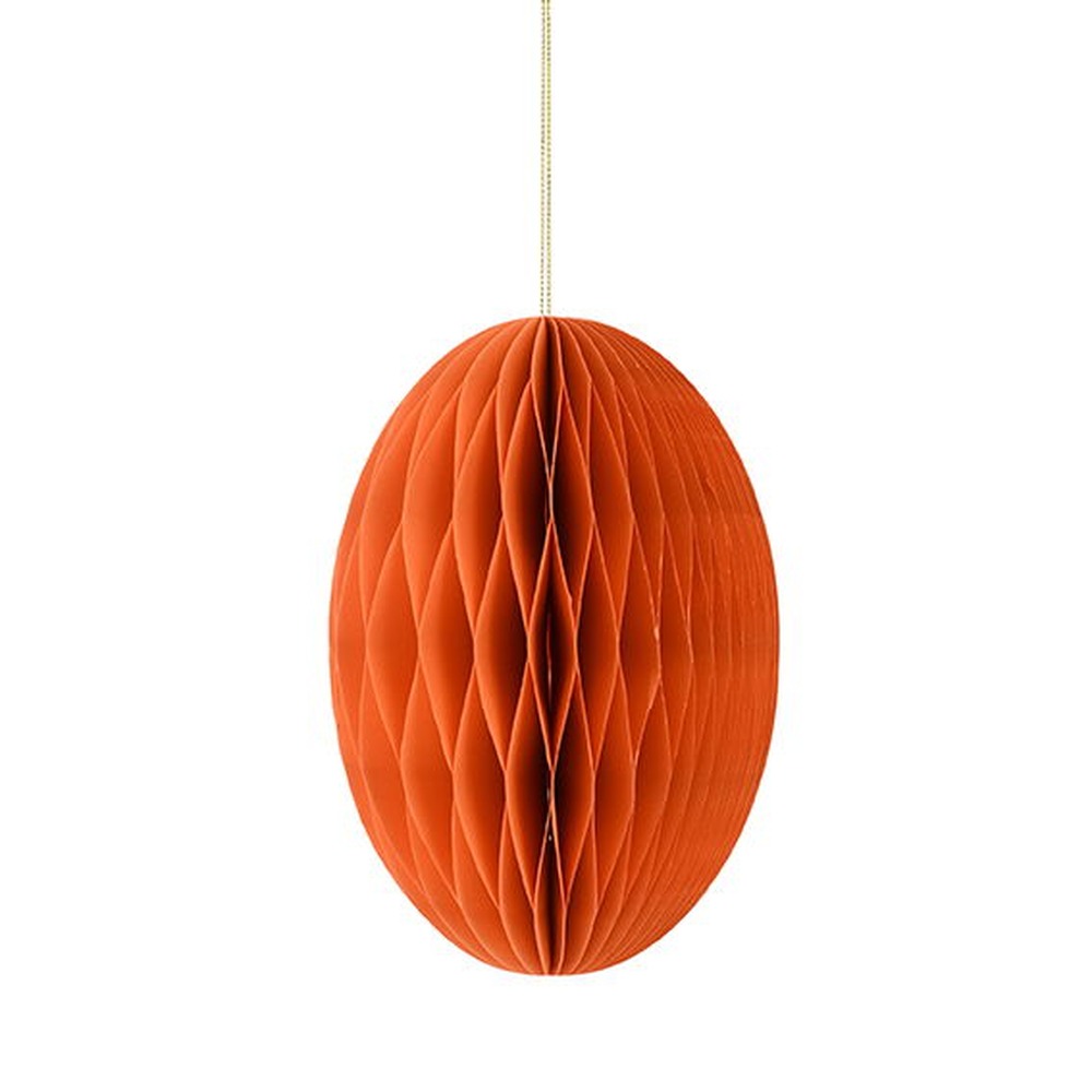 Påskeæg Papir Orange - 1 stk (15 x Ø 10,3 cm) | Orange tema Påskepynt - Temashop