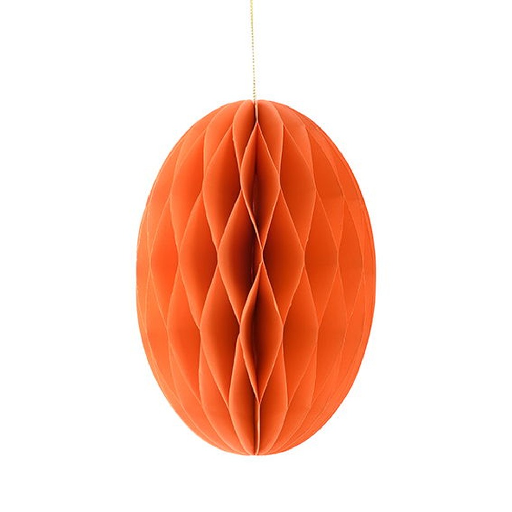 Påskeæg Papir Orange - 1 stk (20 x Ø 13,6 cm) | Påske Påskepynt - Temashop