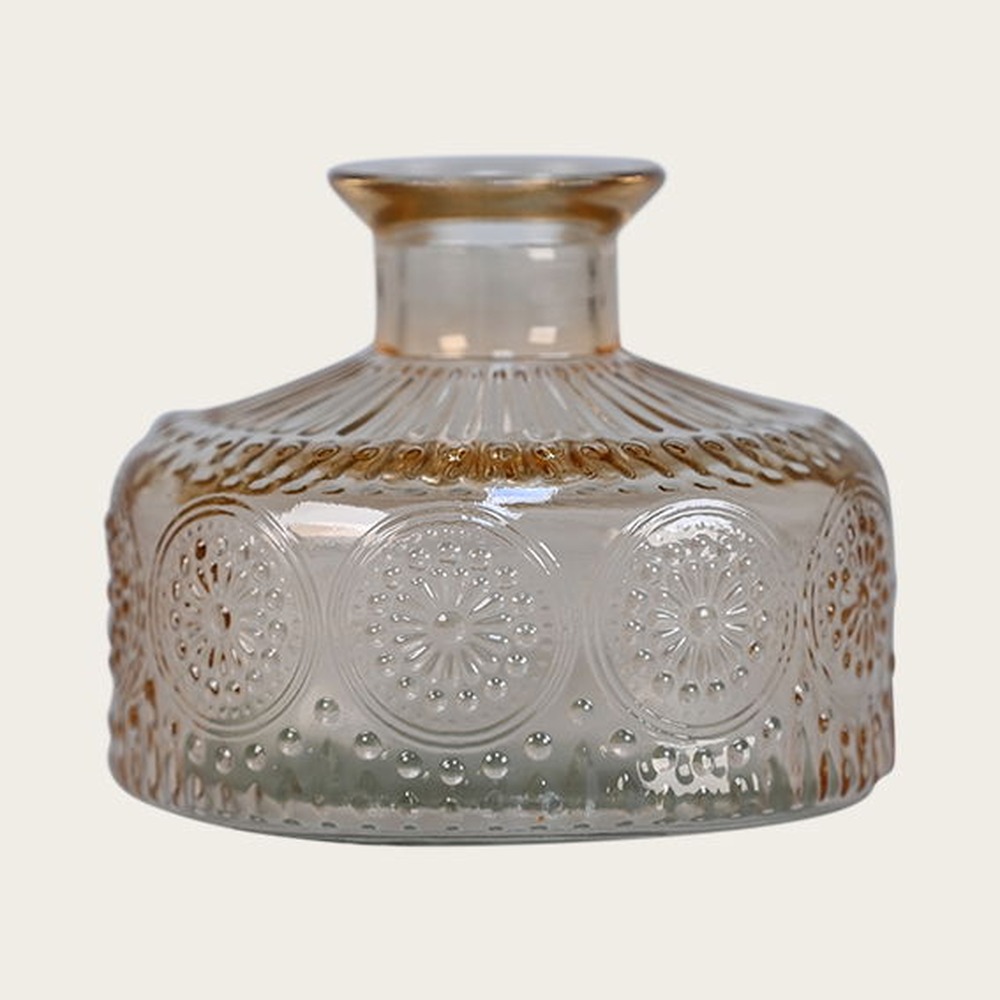Glasvase Brun - 1 stk (7,4 x Ø 9,2 cm) | Blomst Vase - Temashop