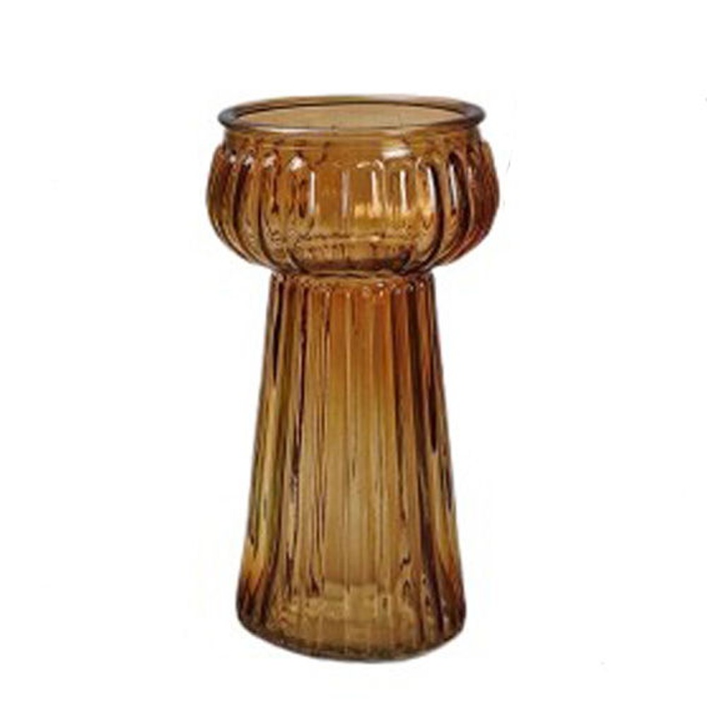 Glasvase Brun - 1 stk (14 x Ø 7,5 cm) | Blomst Vase - Temashop