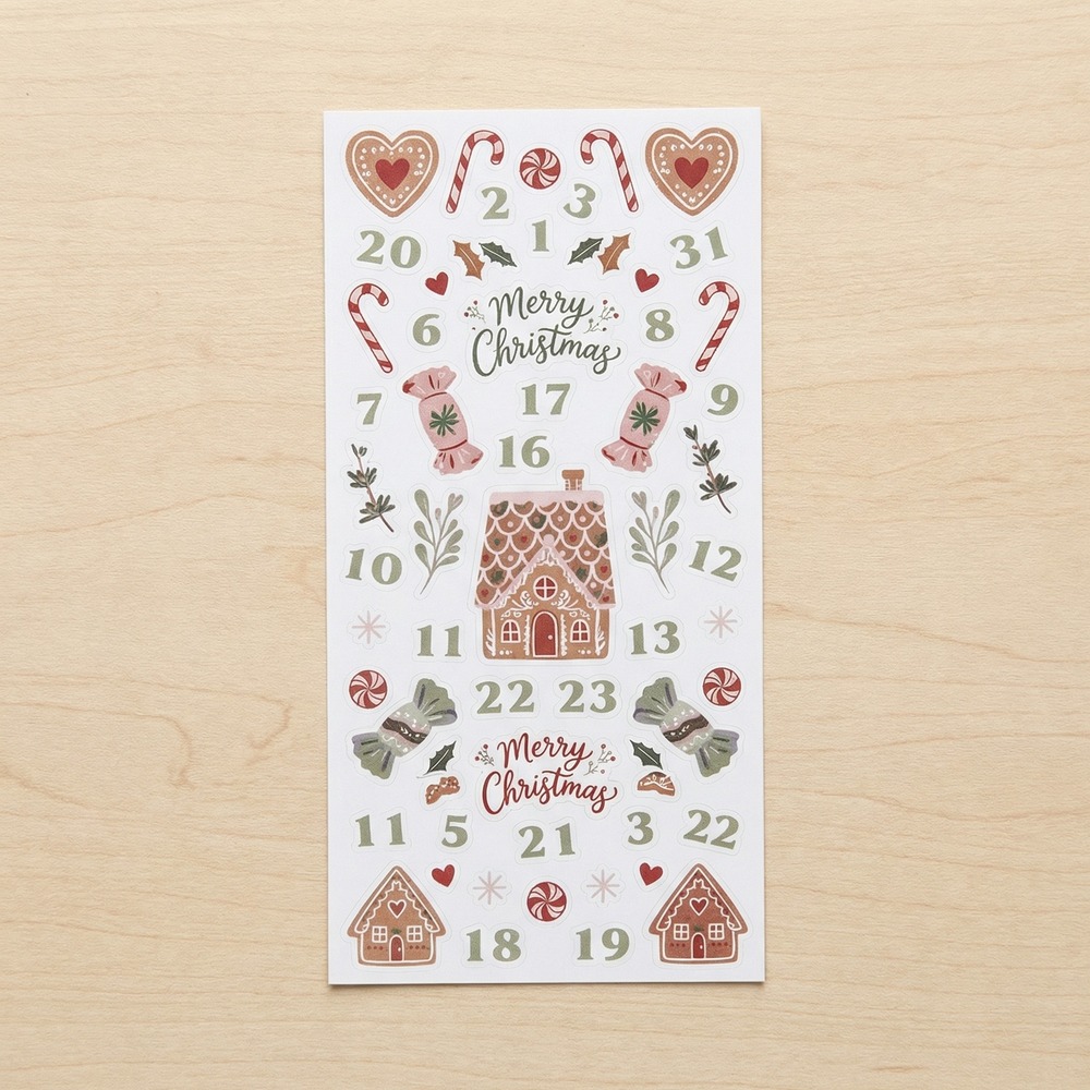 Gingerbread Klistermærker - 1 ark (24 x 12 cm) | Ginger Bread Klistermærke - Temashop