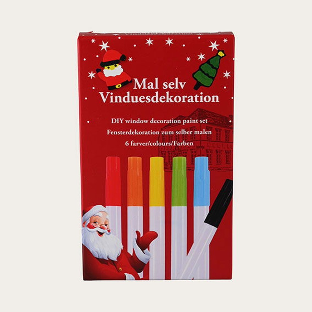 Vinduesmaling Tuscher - 6 stk | Jul Male- & Tegneudstyr - Temashop