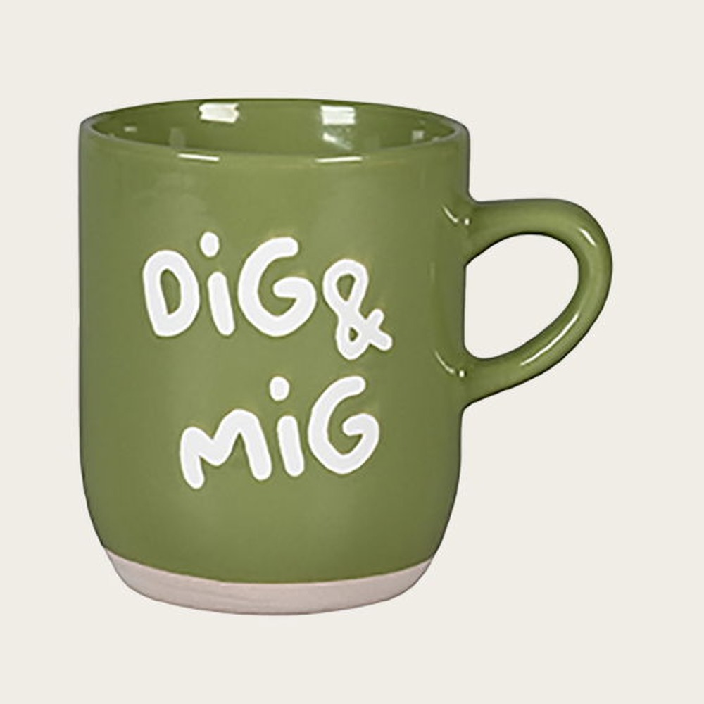 Dig & Mig Krus Grøn - 1 stk | Kærlighed Krus - Temashop