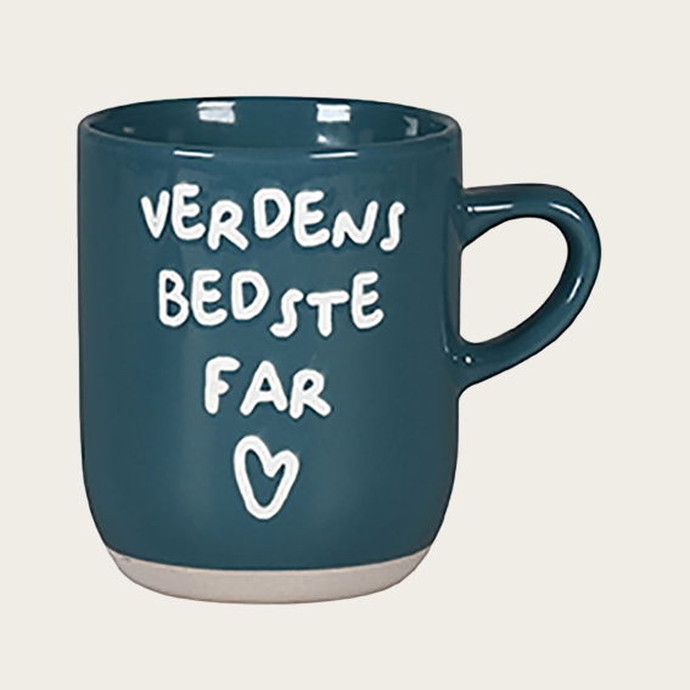 Verdens Bedste Far Krus Grøn - 1 stk (9,5 x Ø 8 cm) | Fars dag Krus - Temashop