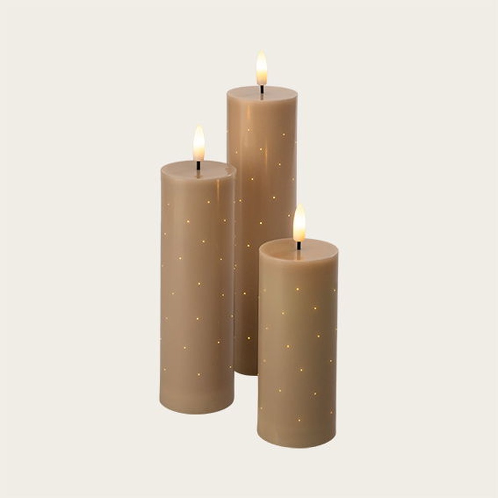 Fiberoptiske LED Lys Beige - 3 stk (12 x Ø 5 cm & 16 x Ø 5 cm & 20 x Ø 5 cm) - Temashop