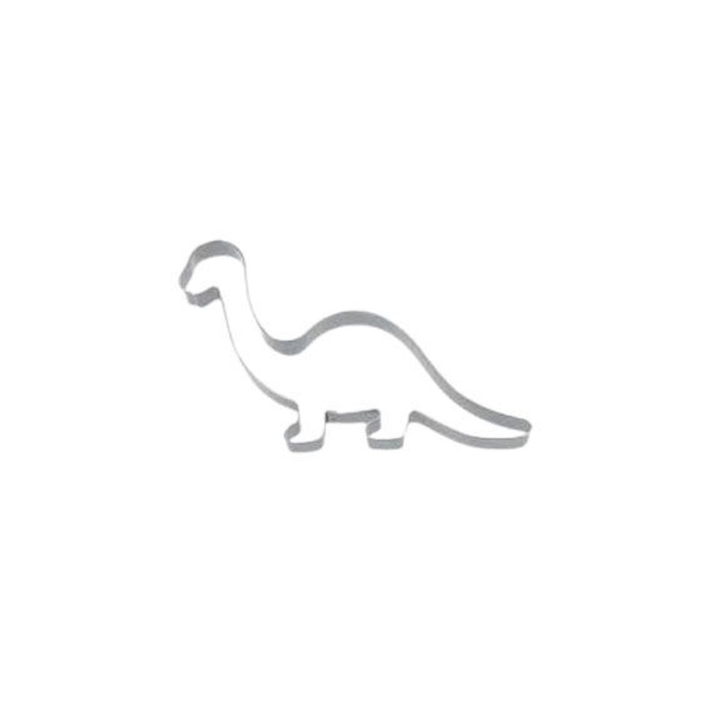 Dinosaur Kageudstikker Sølv - 1 stk (8 x 8 x 2 cm) | Dinosaurus Udstikker - Temashop