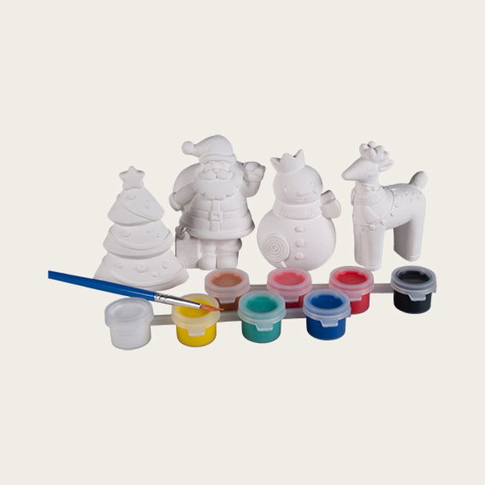 Keramik Malesæt Jul (9 cm) | Jul Aktivitetssæt - Temashop