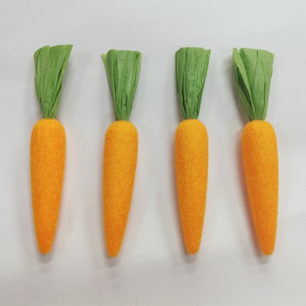 Gulerod Dekorationsfigurer Orange - 4 stk (15 x Ø 2,5 cm) | Frugt Dekorationsfigurer - Temashop