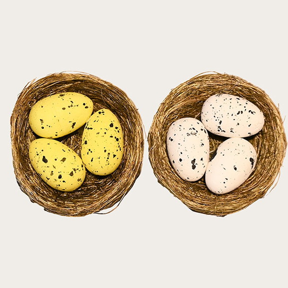 Påskeæg Skum Gul - 2 stk (3 x 7 cm) | Påske Påskepynt - Temashop