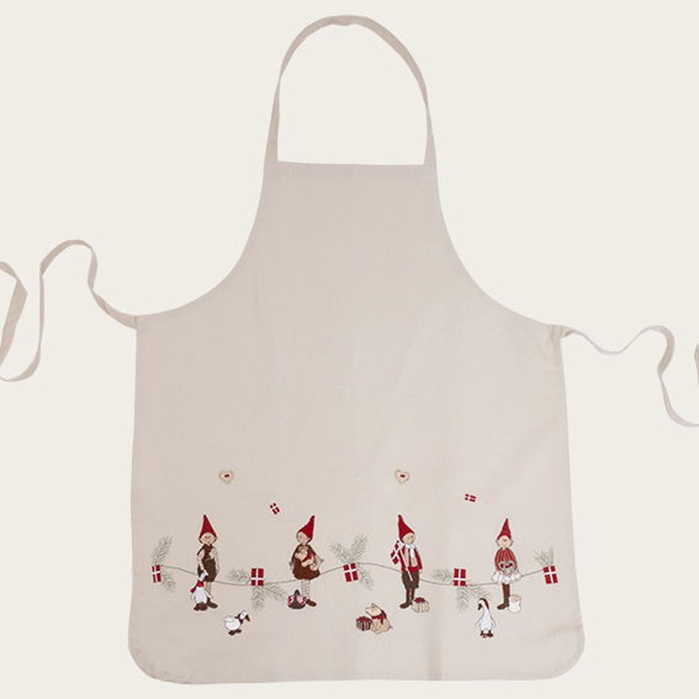 Nordic Pixie Forklæde Beige - 1 stk (80 x 65 cm) | Gnom Forklæder - Temashop