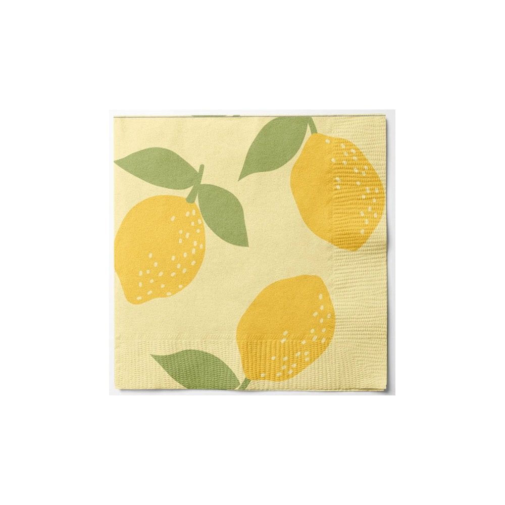 Citron Servietter - 20 stk (33 x 33 cm) | Frugt Servietter - Temashop