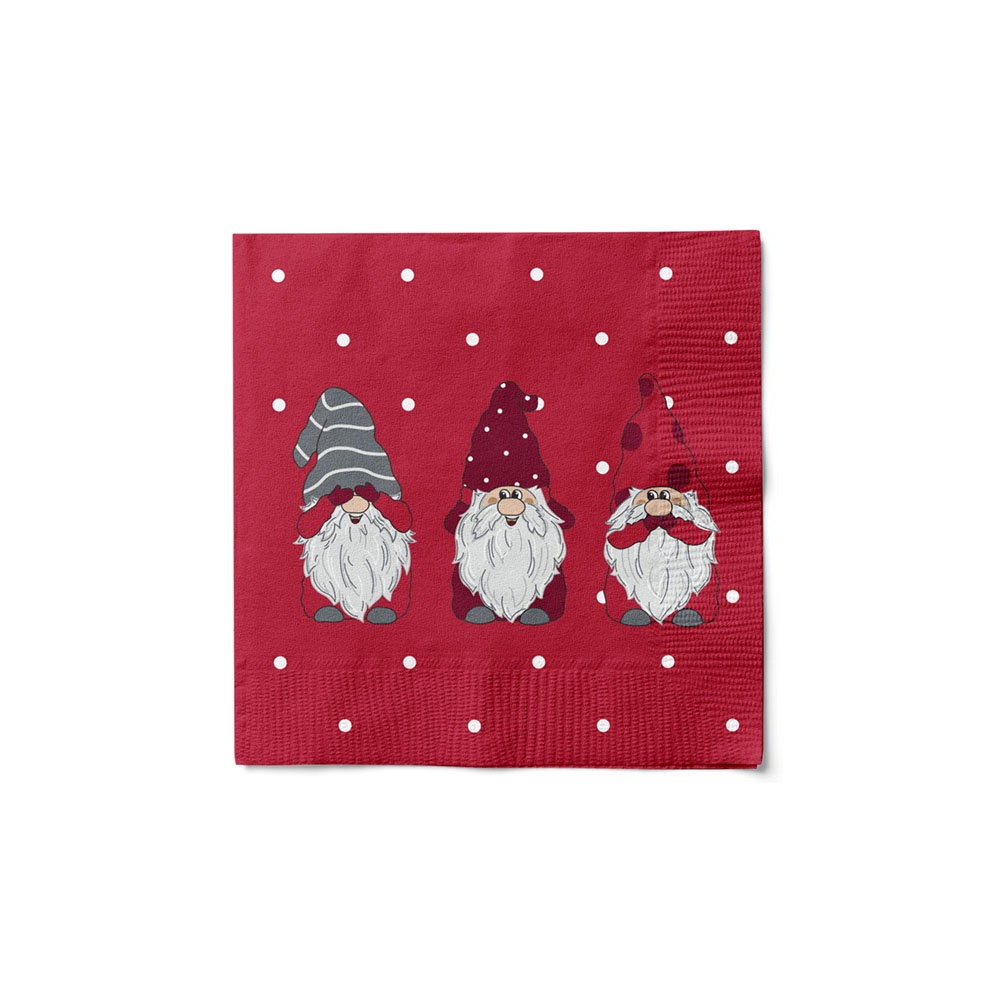 Nisse Servietter - 20 stk (33 x 33 cm) | Gnom Servietter - Temashop