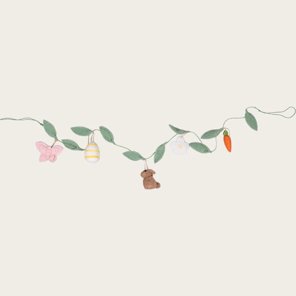 Påskeguirlande Uld Grøn - 1 stk (100 cm) | Påske Guirlander - Temashop
