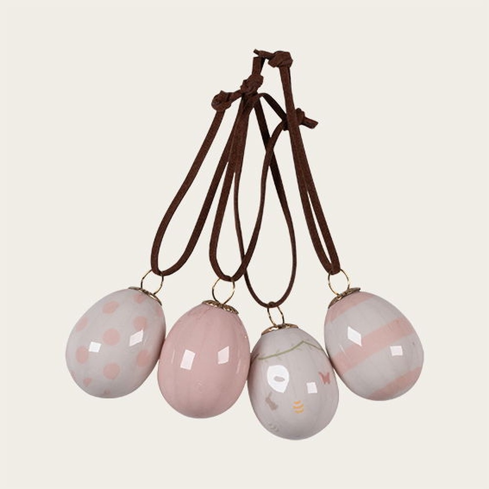 Påskeæg Ophæng Grøn - 4 stk (4 x Ø 2,5 cm) | Påske Påskepynt - Temashop