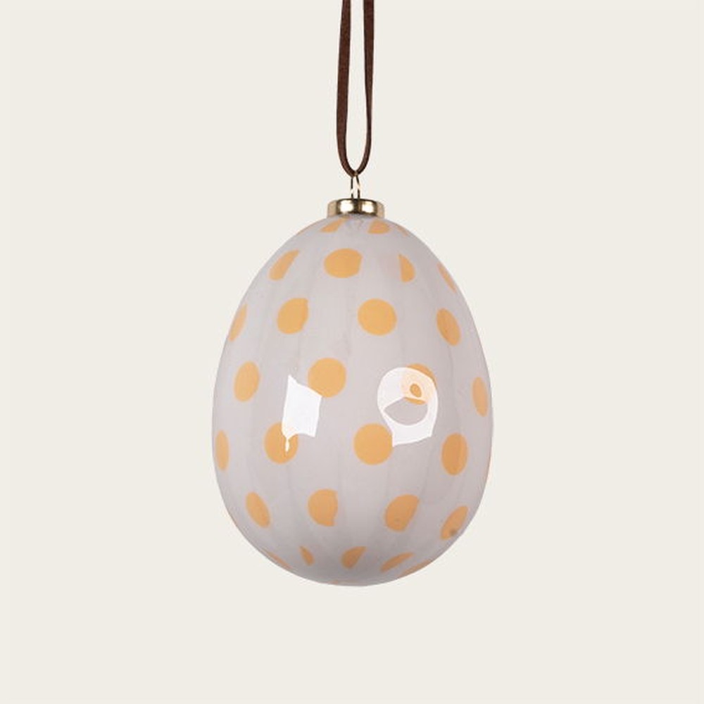 Påskeæg Gul - 1 stk (8 x Ø 6,5 cm) | Påske Påskepynt - Temashop